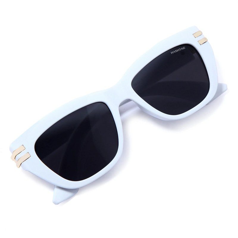Lucid | White and Golden Large Full Rim Square Sunglasses for Women [UV-protected]