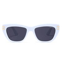 Lucid White and Golden Large Full Rim Square Sunglasses for Women — Hashtag Eyewears