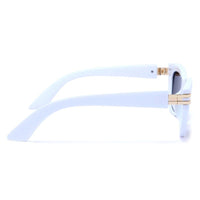 Lucid White and Golden Large Full Rim Square Sunglasses for Women — Hashtag Eyewears