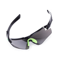 Lumina Black/Green Large Half Rim Shield Sports Sunglasses for Men & Women — Hashtag Eyewears