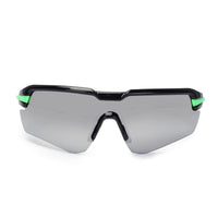 Lumina Black/Green Large Half Rim Shield Sports Sunglasses for Men & Women — Hashtag Eyewears