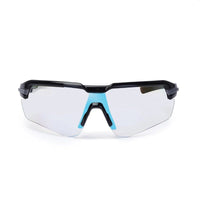Lumina Black/Grey Large Half Rim Shield Sports Sunglasses for Men & Women — Hashtag Eyewears