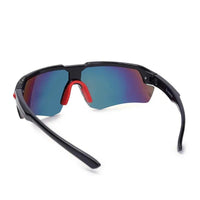 Lumina Black/Red Large Half Rim Shield Sports Sunglasses for Men & Women — Hashtag Eyewears