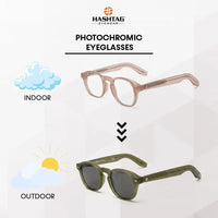 Lumishift | Transparent Cream Medium Full Rim Square Computer Glasses for Men & Women [Photochromic]