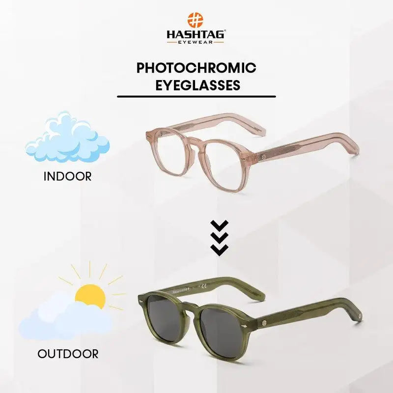 Lumishift | Transparent Cream Medium Full Rim Square Computer Glasses for Men & Women [Photochromic]