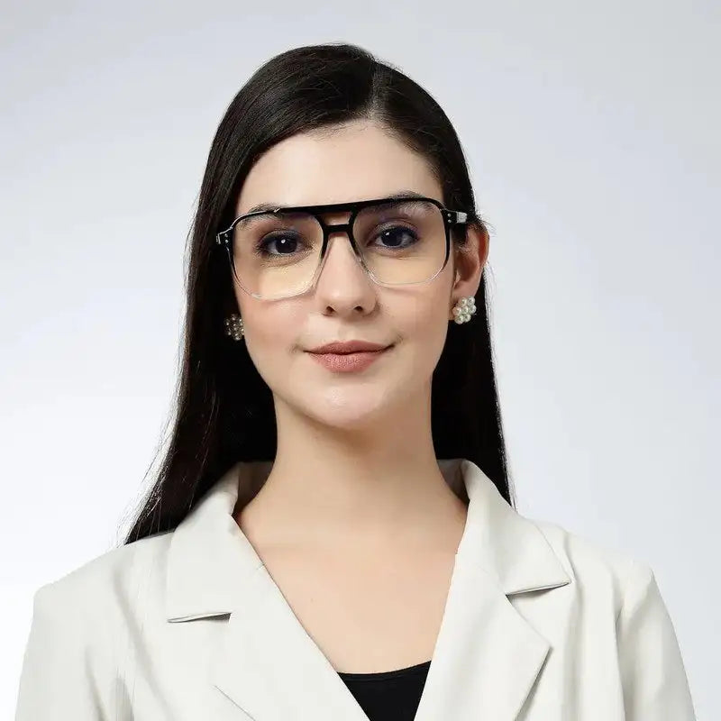 Lumnos | Gradient Black Medium Full Rim Square Computer Glasses for Men & Women [Blue Block]