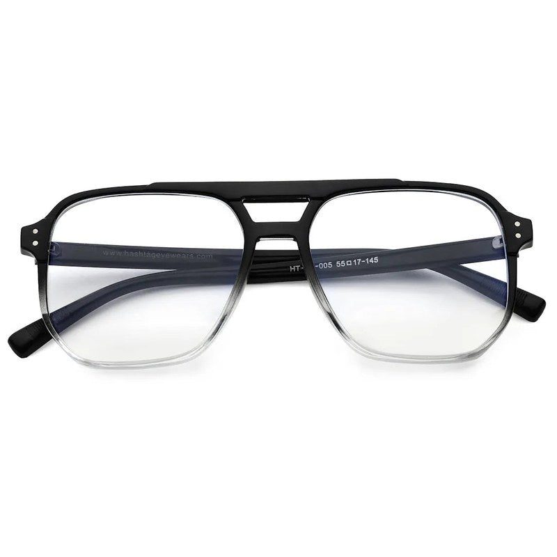 Lumnos | Gradient Black Medium Full Rim Square Computer Glasses for Men & Women [Blue Block]