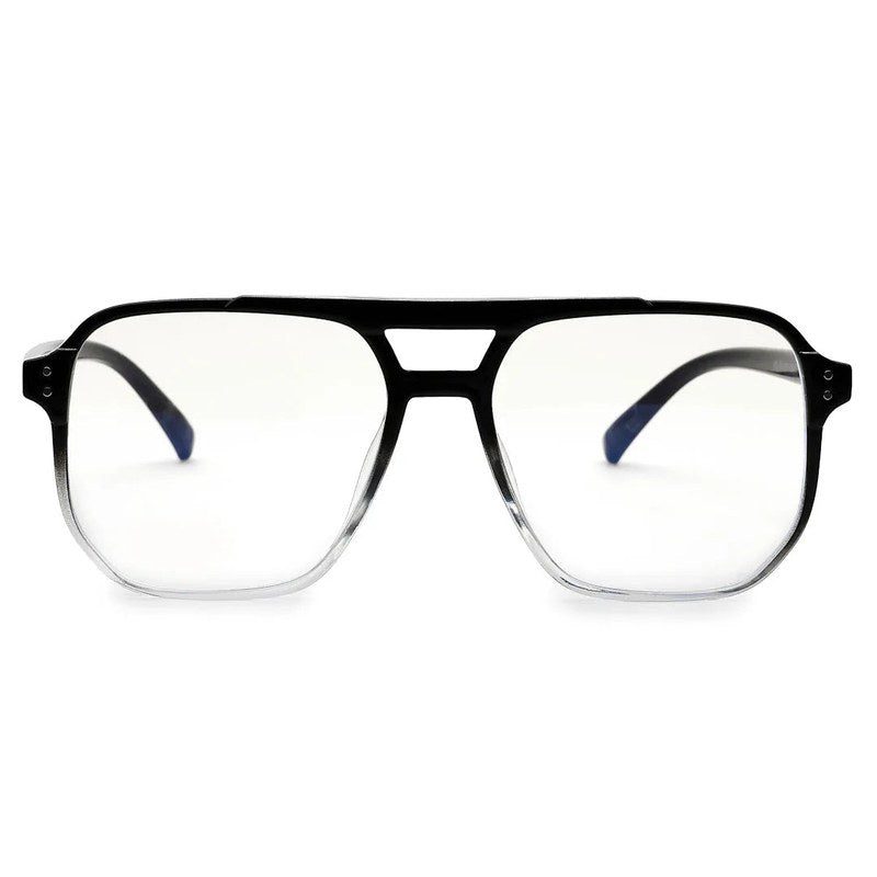 Lumnos | Gradient Black Medium Full Rim Square Computer Glasses for Men & Women [Blue Block]