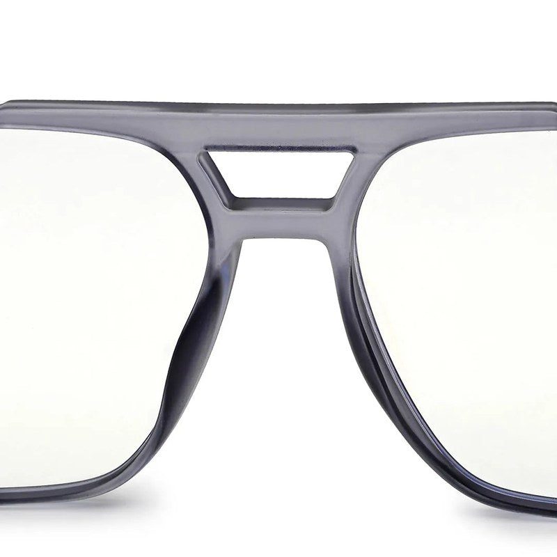 Lumnos Grey Medium Full Rim Square Computer Glasses for Men & Women — Hashtag Eyewears