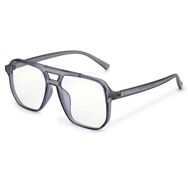 Lumnos | Grey Medium Full Rim Square Computer Glasses for Men & Women [Blue Block]