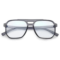 Lumnos | Grey Medium Full Rim Square Computer Glasses for Men & Women [Blue Block]