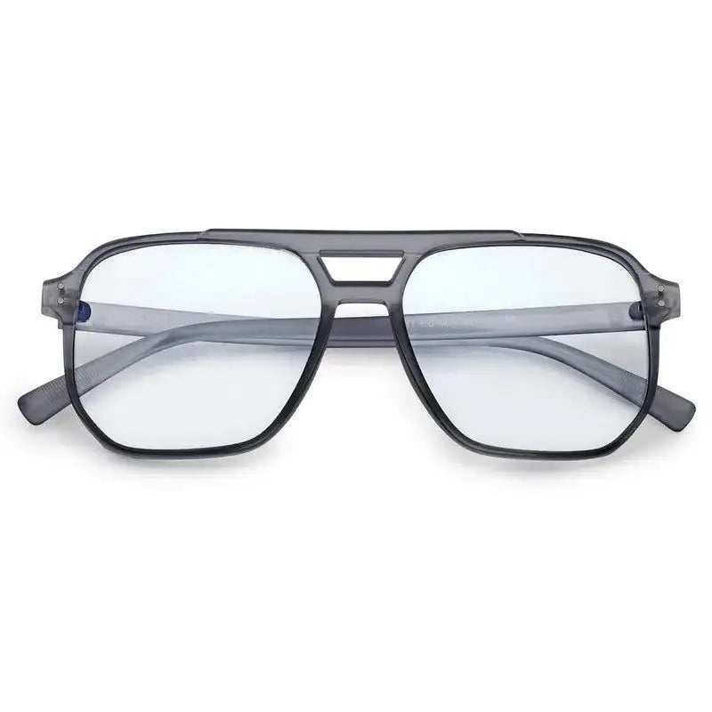 Lumnos | Grey Medium Full Rim Square Computer Glasses for Men & Women [Blue Block]