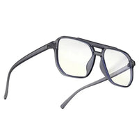 Lumnos | Grey Medium Full Rim Square Computer Glasses for Men & Women [Blue Block]
