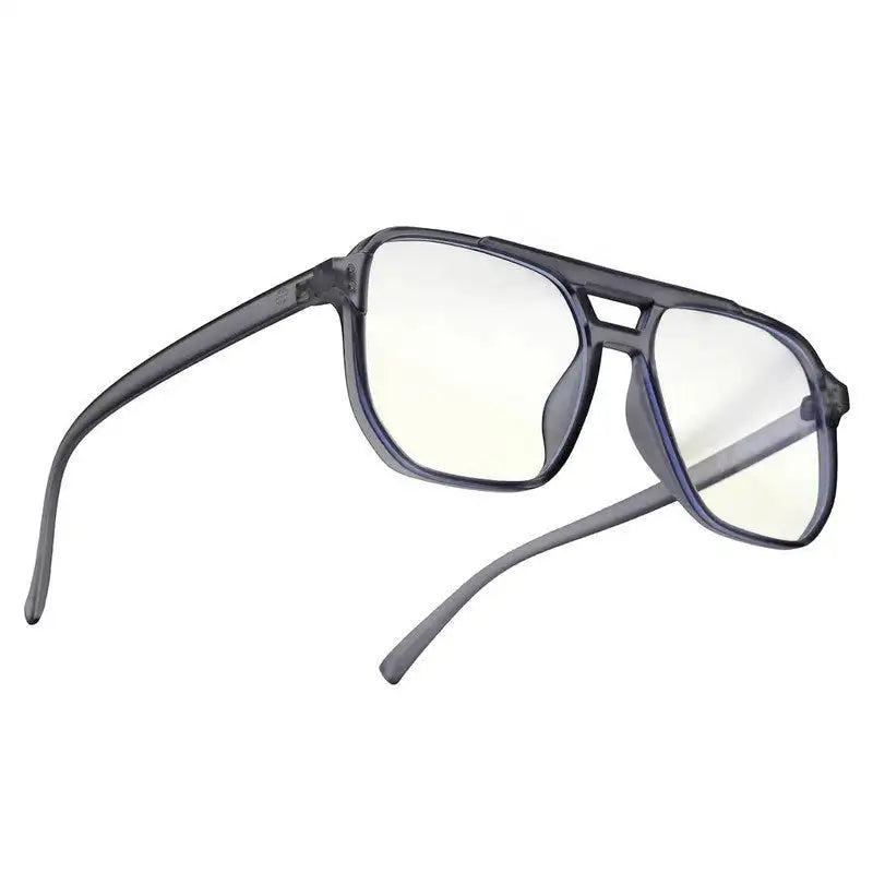 Lumnos | Grey Medium Full Rim Square Computer Glasses for Men & Women [Blue Block]