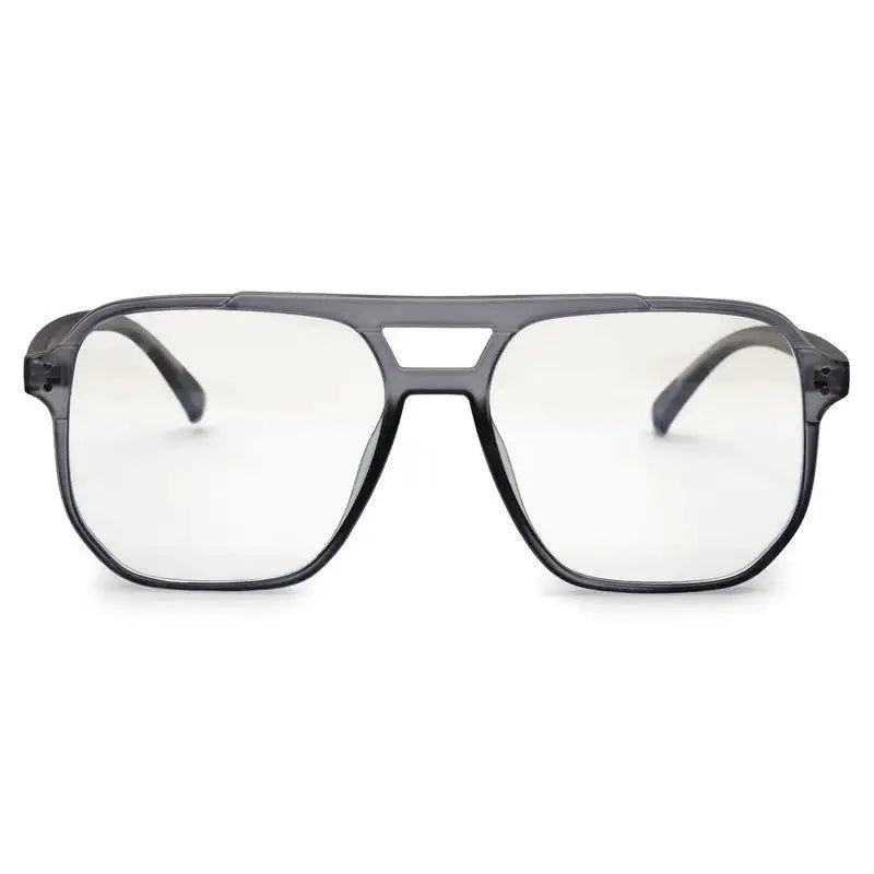 Lumnos | Grey Medium Full Rim Square Computer Glasses for Men & Women [Blue Block]
