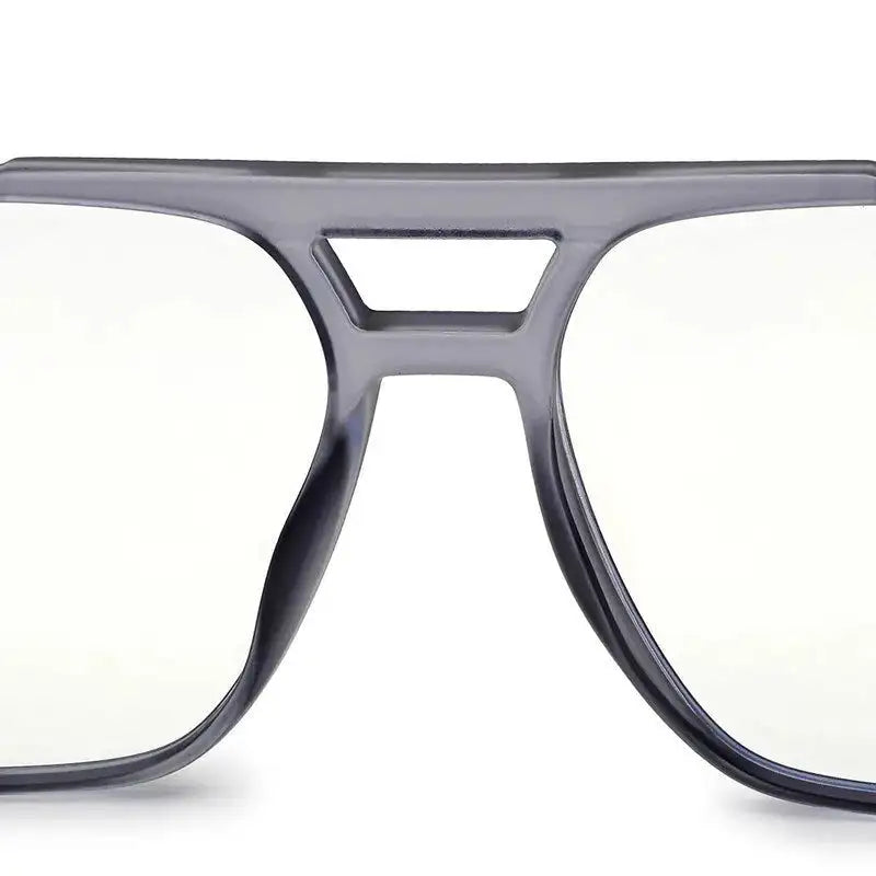 Lumnos | Grey Medium Full Rim Square Computer Glasses for Men & Women [Blue Block]