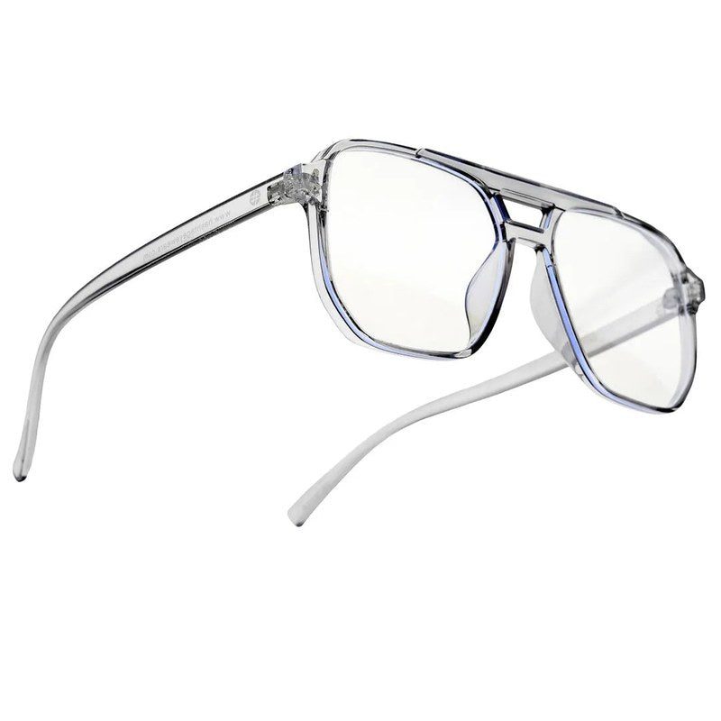 Lumnos | Smoke Medium Full Rim Square Computer Glasses for Men & Women [Blue Block]