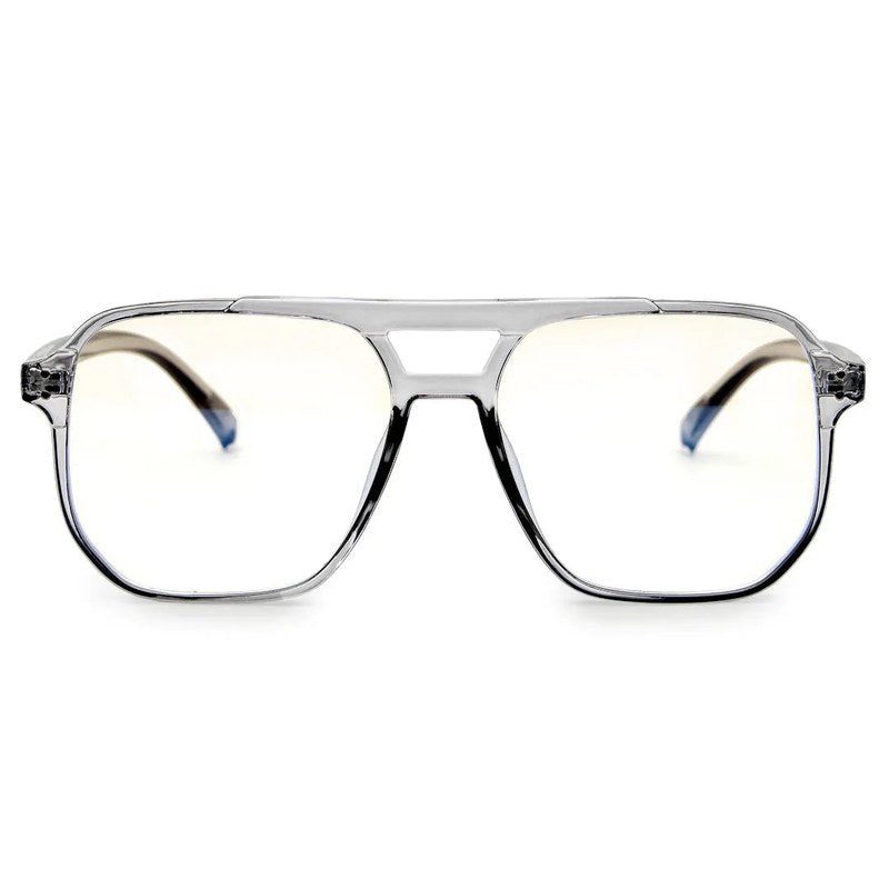 Lumnos | Smoke Medium Full Rim Square Computer Glasses for Men & Women [Blue Block]
