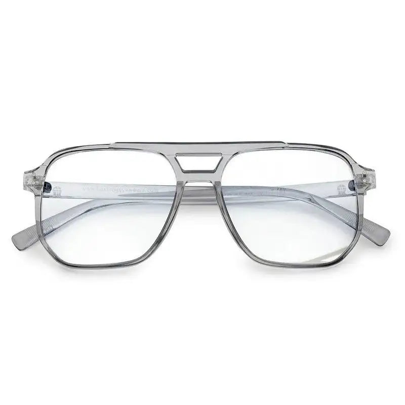 Lumnos | Smoke Medium Full Rim Square Computer Glasses for Men & Women [Blue Block]
