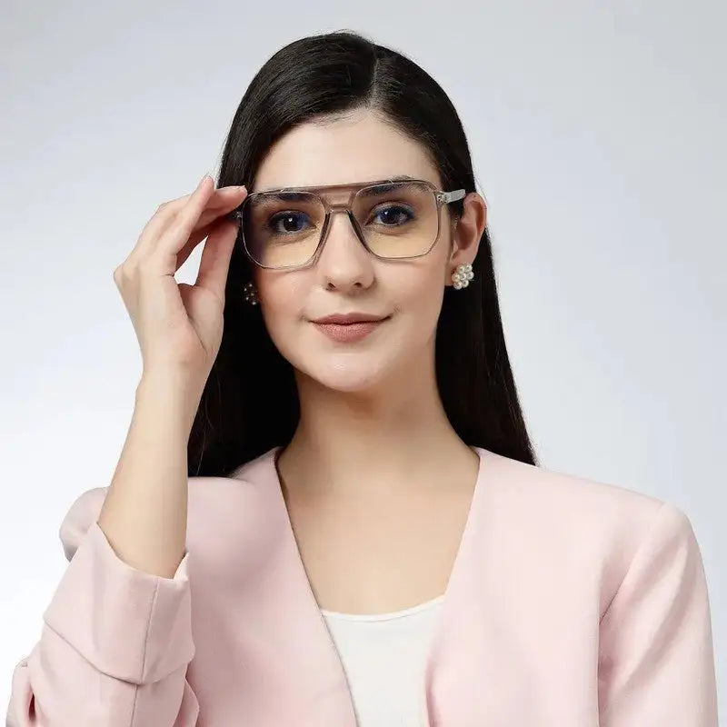 Lumnos | Smoke Medium Full Rim Square Computer Glasses for Men & Women [Blue Block]
