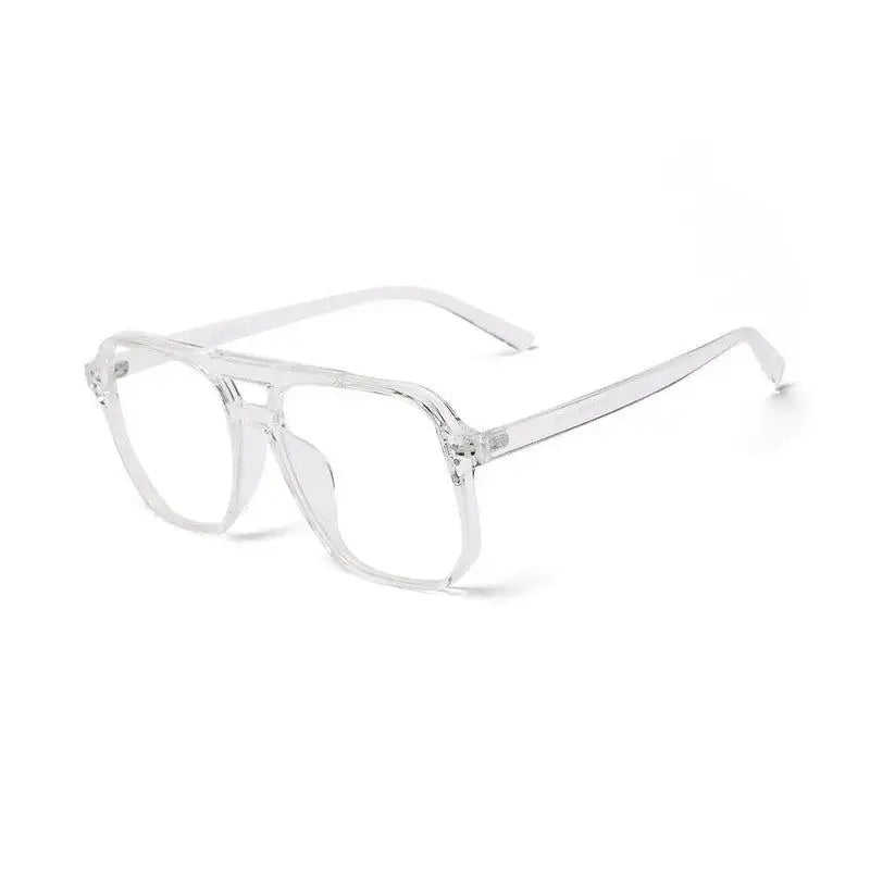 Lumnos | Transparent Small Full Rim Square Computer Glasses for Men & Women [Blue Block]