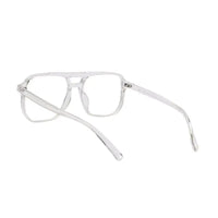 Lumnos | Transparent Small Full Rim Square Computer Glasses for Men & Women [Blue Block]