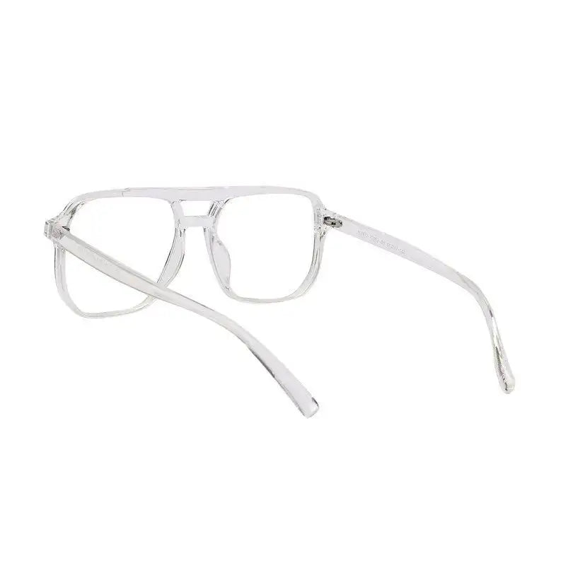 Lumnos | Transparent Small Full Rim Square Computer Glasses for Men & Women [Blue Block]