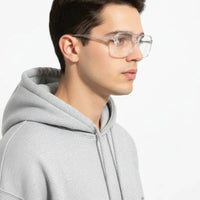 Lumnos | Transparent Small Full Rim Square Computer Glasses for Men & Women [Blue Block]
