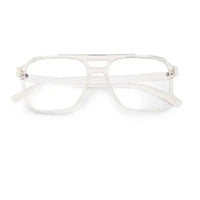 Lumnos | Transparent Small Full Rim Square Computer Glasses for Men & Women [Blue Block]