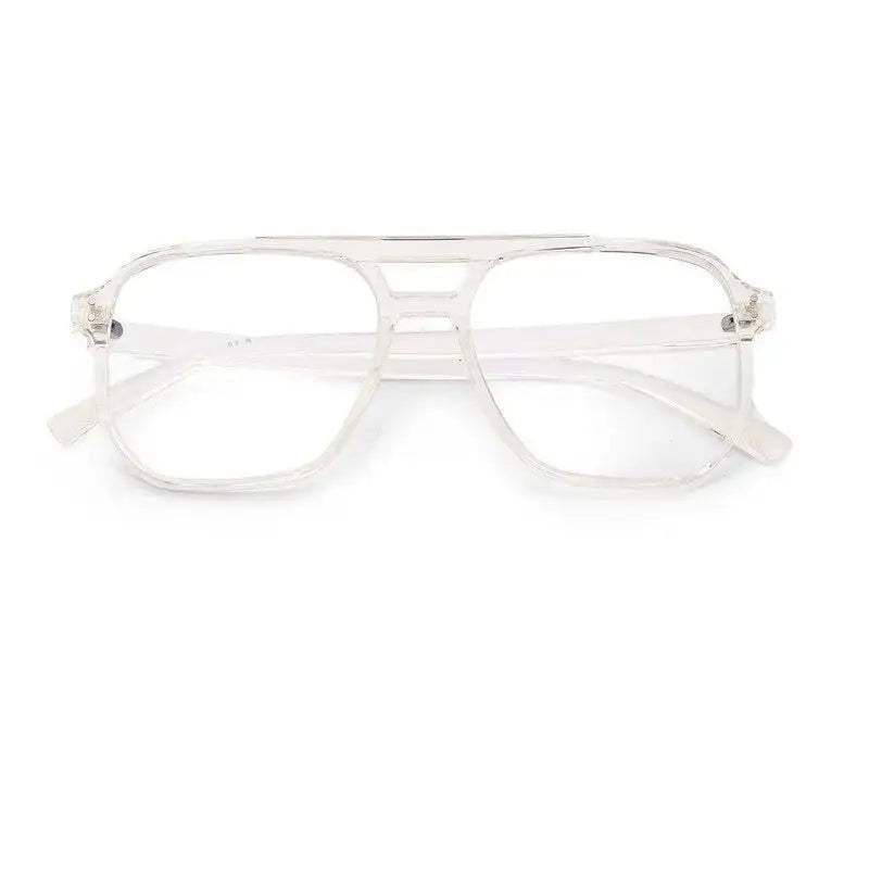 Lumnos | Transparent Small Full Rim Square Computer Glasses for Men & Women [Blue Block]