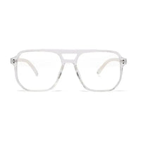 Lumnos | Transparent Small Full Rim Square Computer Glasses for Men & Women [Blue Block]