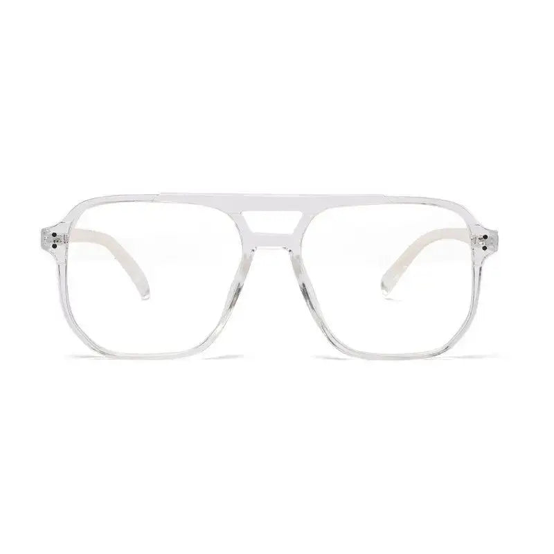 Lumnos | Transparent Small Full Rim Square Computer Glasses for Men & Women [Blue Block]