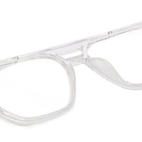 Lumnos | Transparent Small Full Rim Square Computer Glasses for Men & Women [Blue Block]