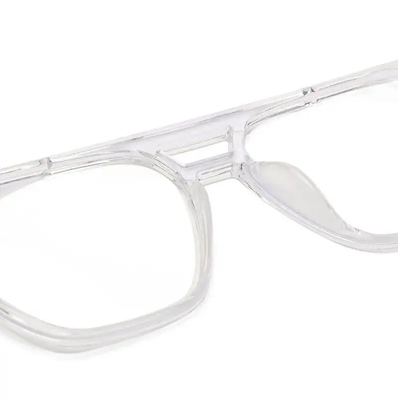 Lumnos | Transparent Small Full Rim Square Computer Glasses for Men & Women [Blue Block]