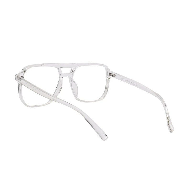 Lumnos | Transparent Small Full Rim Square Computer Glasses for Men & Women [Blue Block]