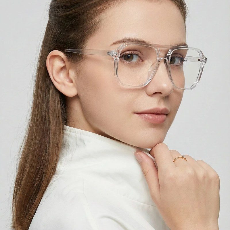 Lumnos Transparent Small Full Rim Square Computer Glasses for Men & Women — Hashtag Eyewears