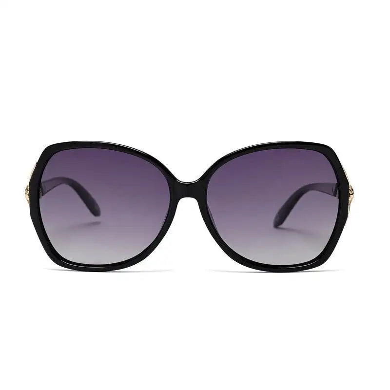 Lunara | Black Large Full Rim Butterfly Sunglasses for Women [Polarized]