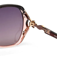 Lunara | Transparent Gradient Brown Large Full Rim Butterfly Sunglasses for Women [Polarized]