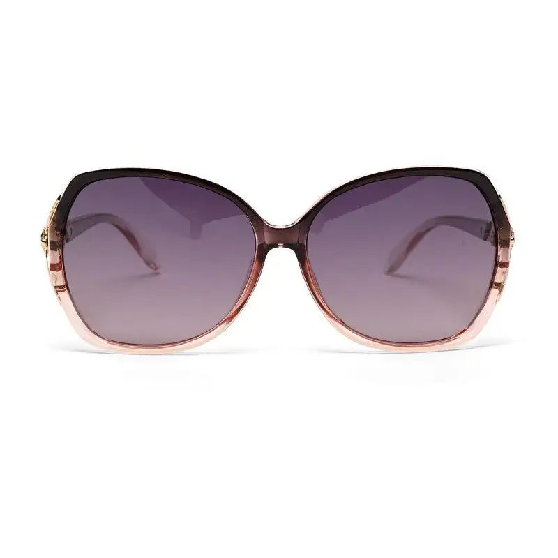 Lunara | Transparent Gradient Brown Large Full Rim Butterfly Sunglasses for Women [Polarized]