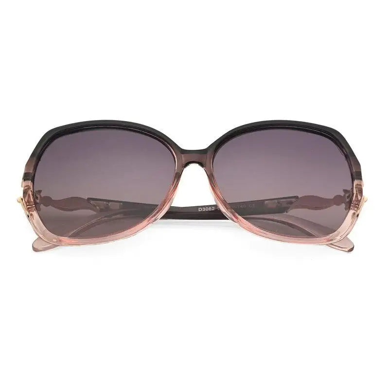 Lunara | Transparent Gradient Brown Large Full Rim Butterfly Sunglasses for Women [Polarized]