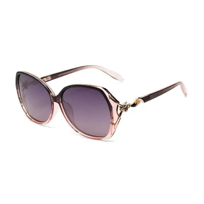Lunara | Transparent Gradient Brown Large Full Rim Butterfly Sunglasses for Women [Polarized]