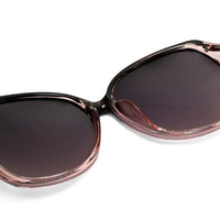 Lunara | Transparent Gradient Brown Large Full Rim Butterfly Sunglasses for Women [Polarized]