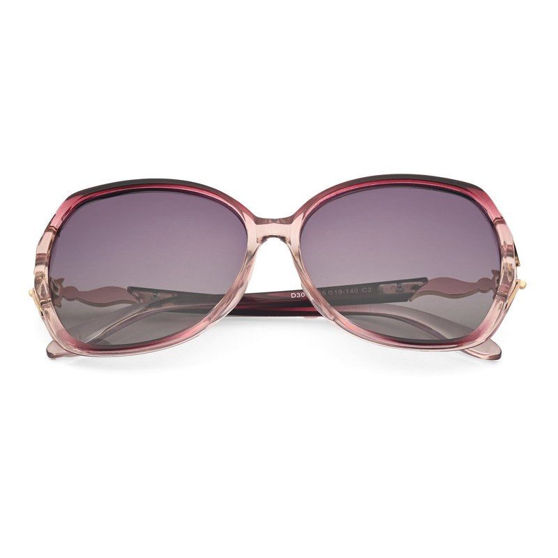Lunara | Transparent Gradient Purple Large Full Rim Butterfly Sunglasses for Women [Polarized]