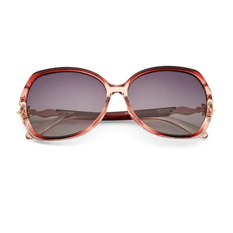 Lunara | Transparent Reddish Purple Large Full Rim Butterfly Sunglasses for Women [Polarized]