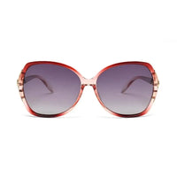 Lunara | Transparent Reddish Purple Large Full Rim Butterfly Sunglasses for Women [Polarized]