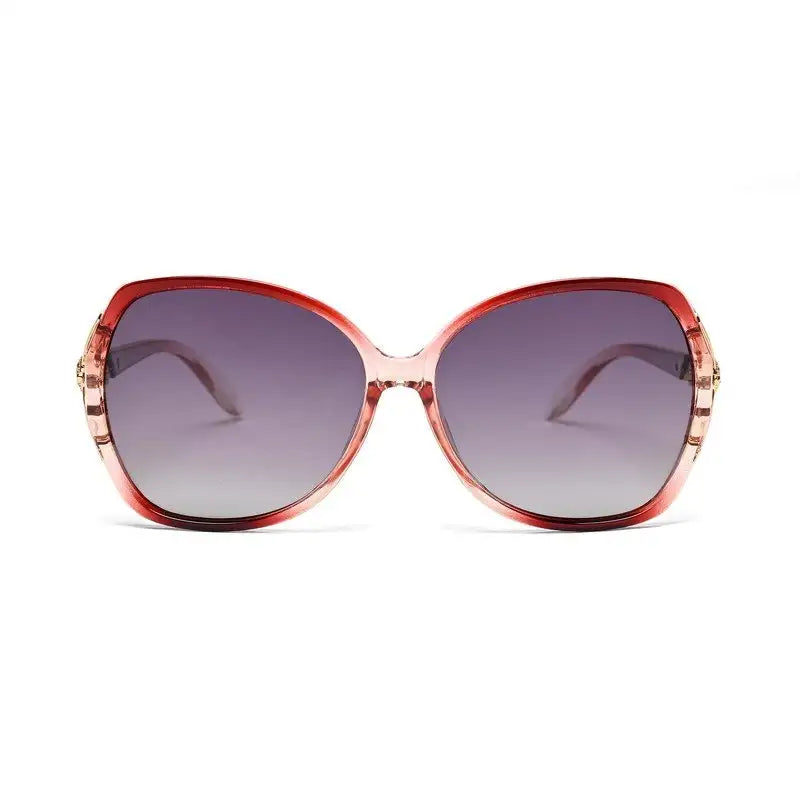Lunara | Transparent Reddish Purple Large Full Rim Butterfly Sunglasses for Women [Polarized]