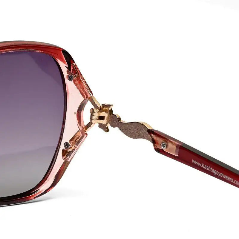 Lunara | Transparent Reddish Purple Large Full Rim Butterfly Sunglasses for Women [Polarized]