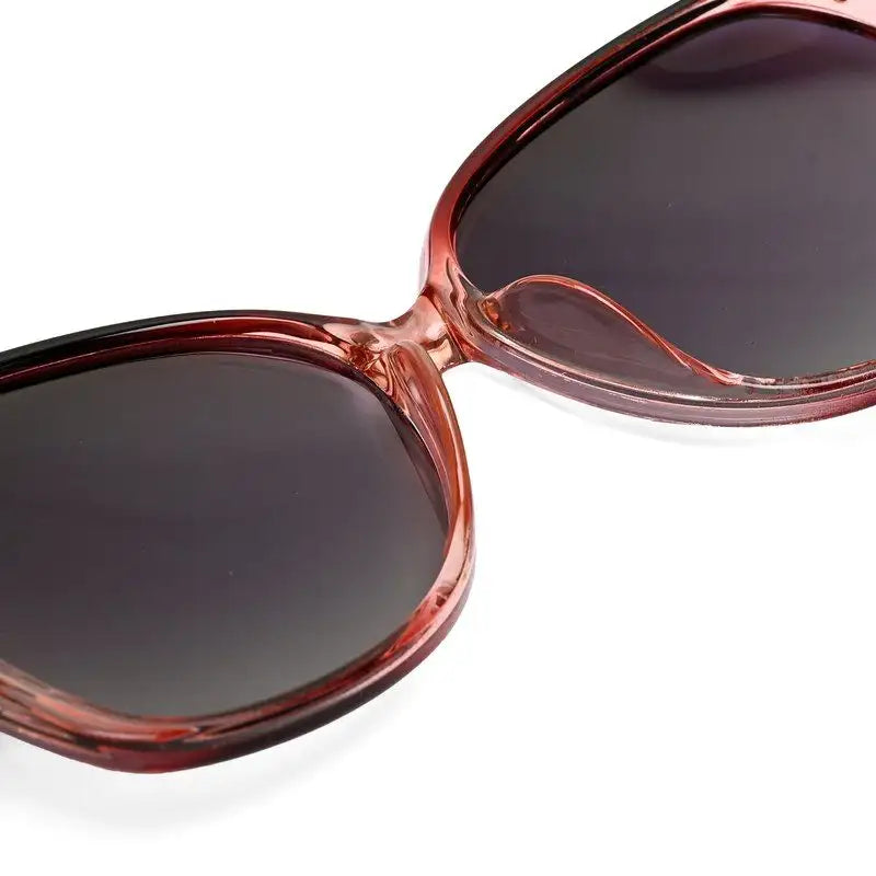 Lunara | Transparent Reddish Purple Large Full Rim Butterfly Sunglasses for Women [Polarized]