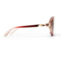 Lunara | Transparent Reddish Purple Large Full Rim Butterfly Sunglasses for Women [Polarized]