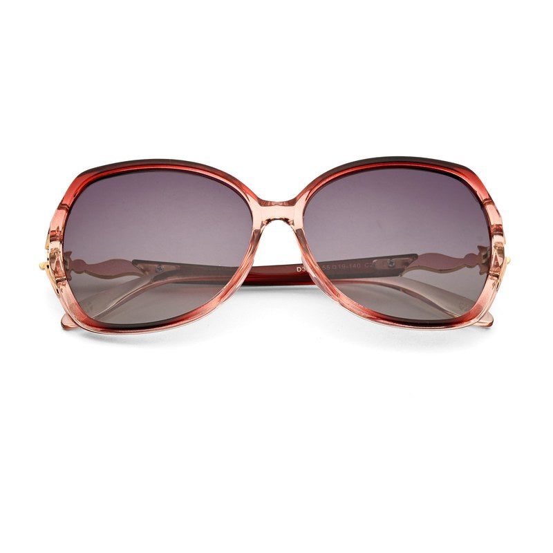 Lunara | Transparent Reddish Purple Large Full Rim Butterfly Sunglasses for Women [Polarized]